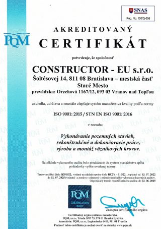 Certifikát ISO 9001